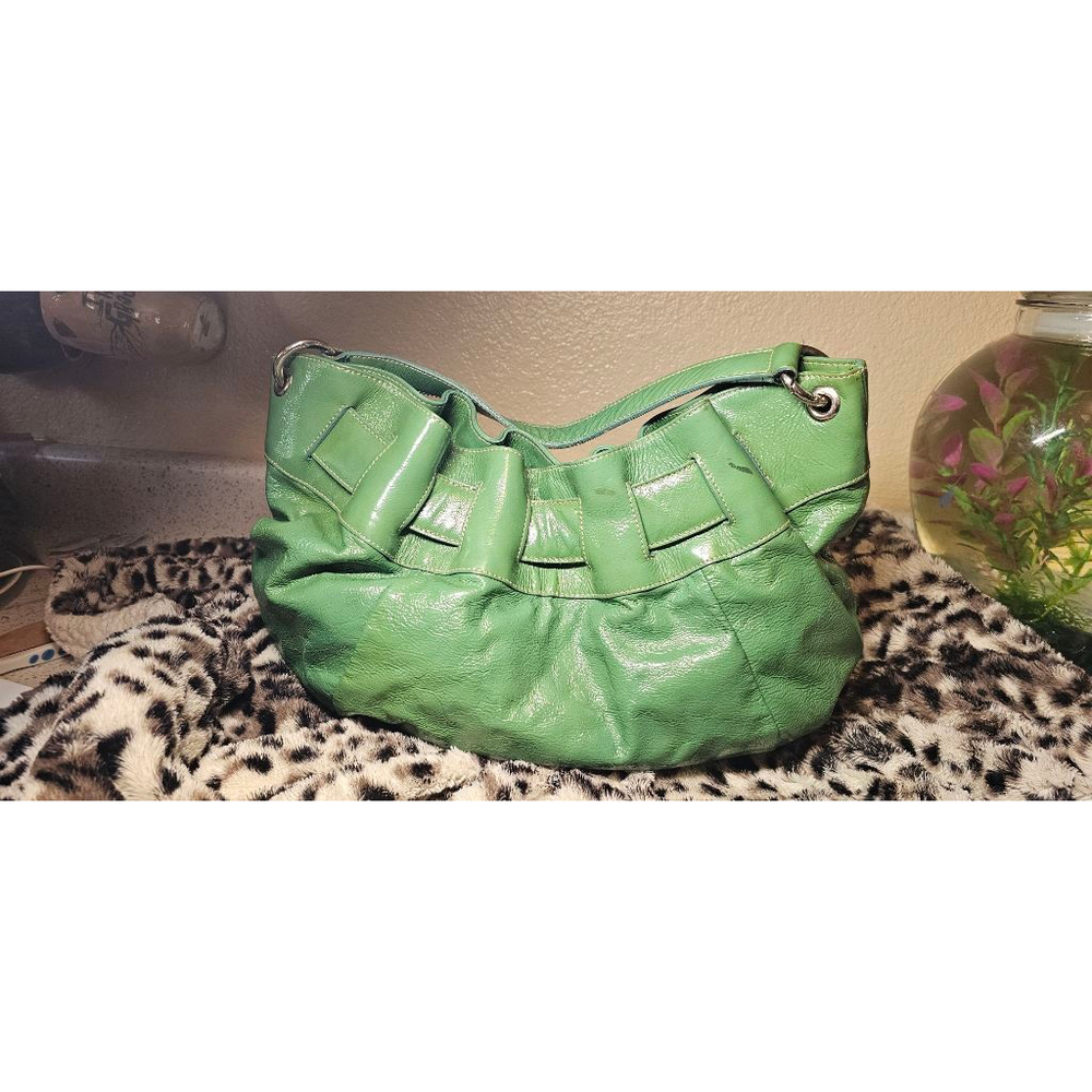Furla Green Ruched Leather Shoulder Bag Made in Italy - Picture 8 of 10